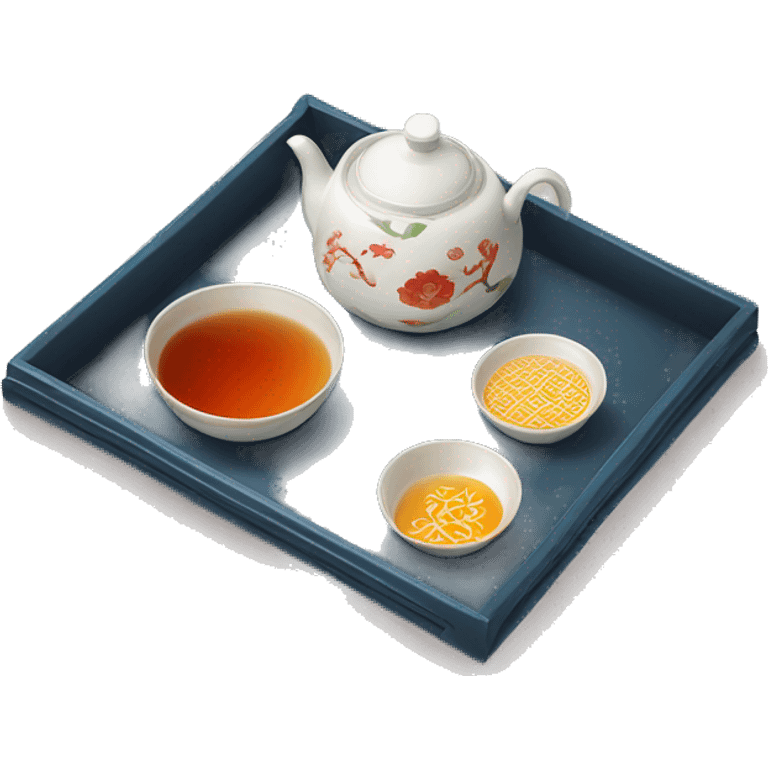 chinese tray with tea emoji