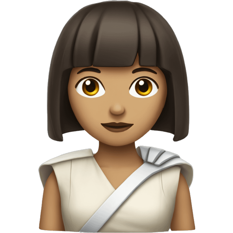 female starwars character with dark brown long hair and bangs emoji