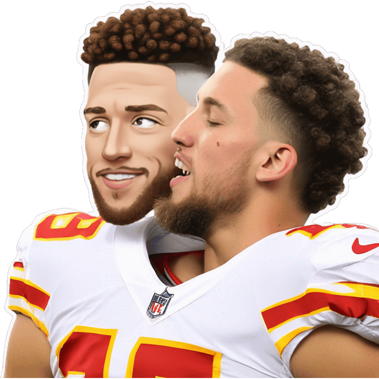 Travis kelce kissing Patrick mahomes emoji