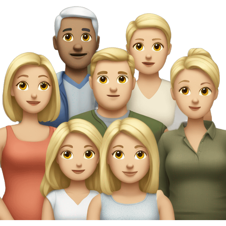 fat family of white  blonde people emoji