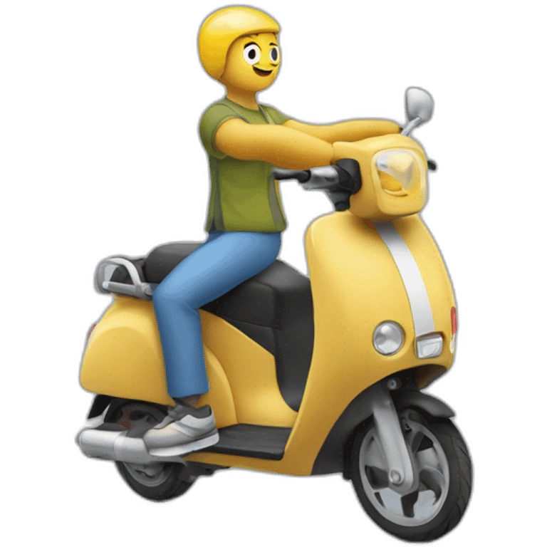 Une crotte sur une trottinette emoji