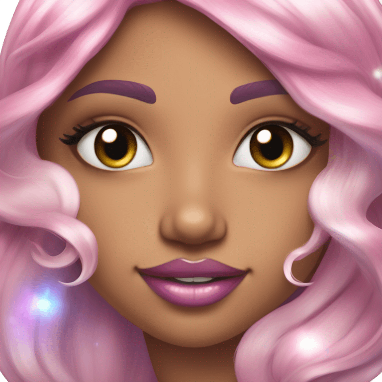 tan mermaid, magical, pink lips, iridescent, mystical, shiny, holographic, highlights, scales  emoji