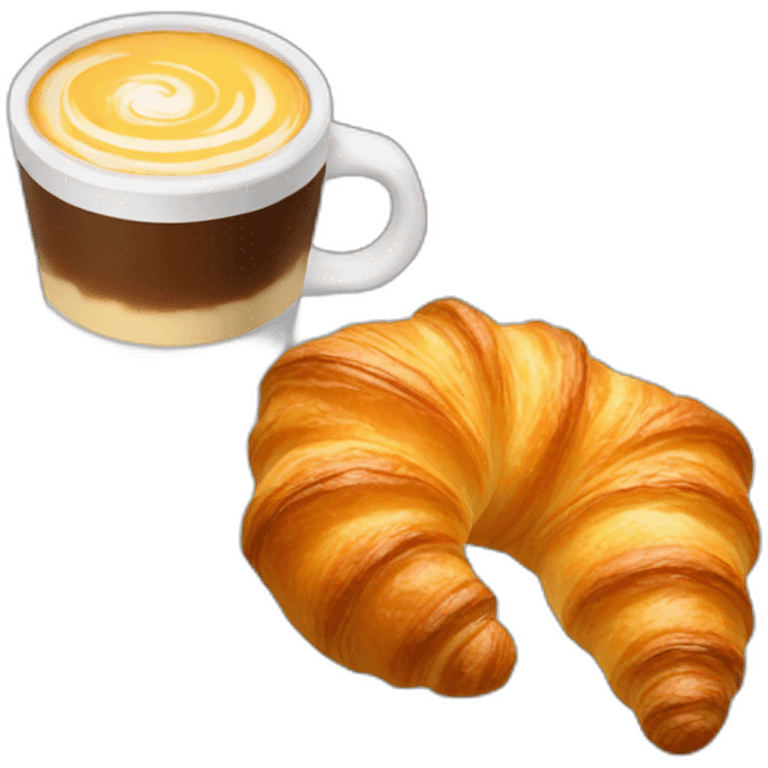 Croissant coffee and cheese emoji