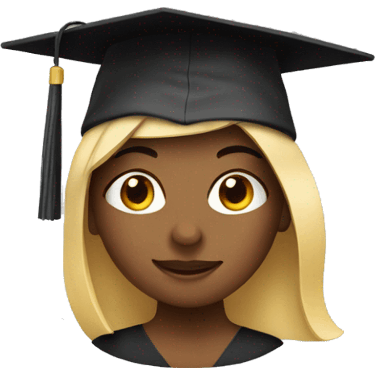 Girl with her graduation hat and cap emoji