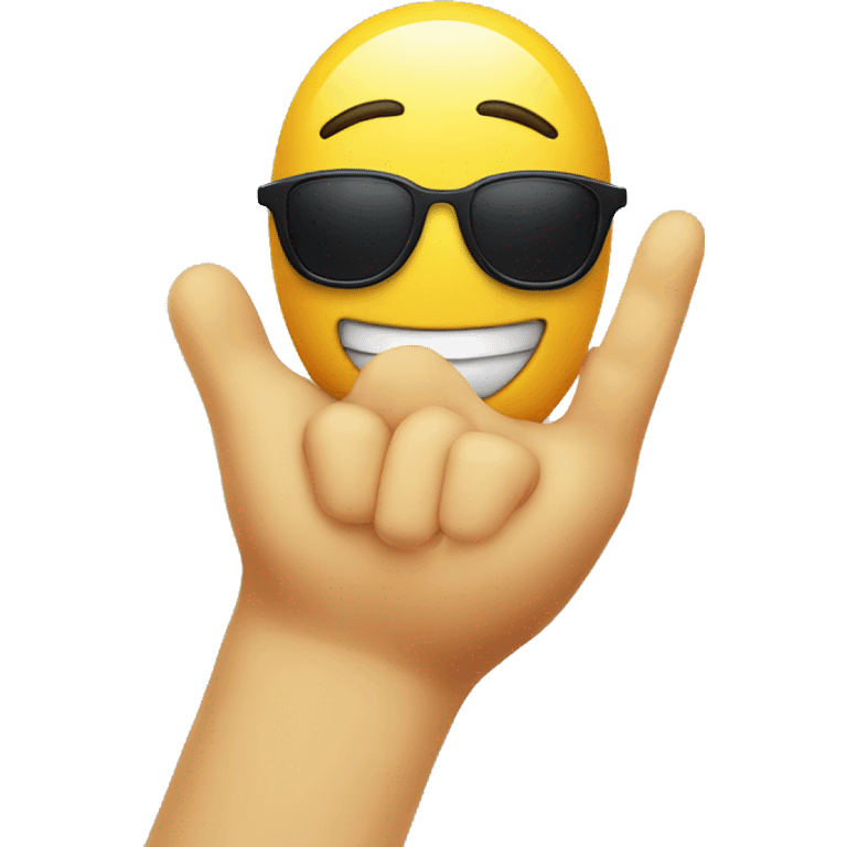 Smiley with sunglasses and two fingers  emoji