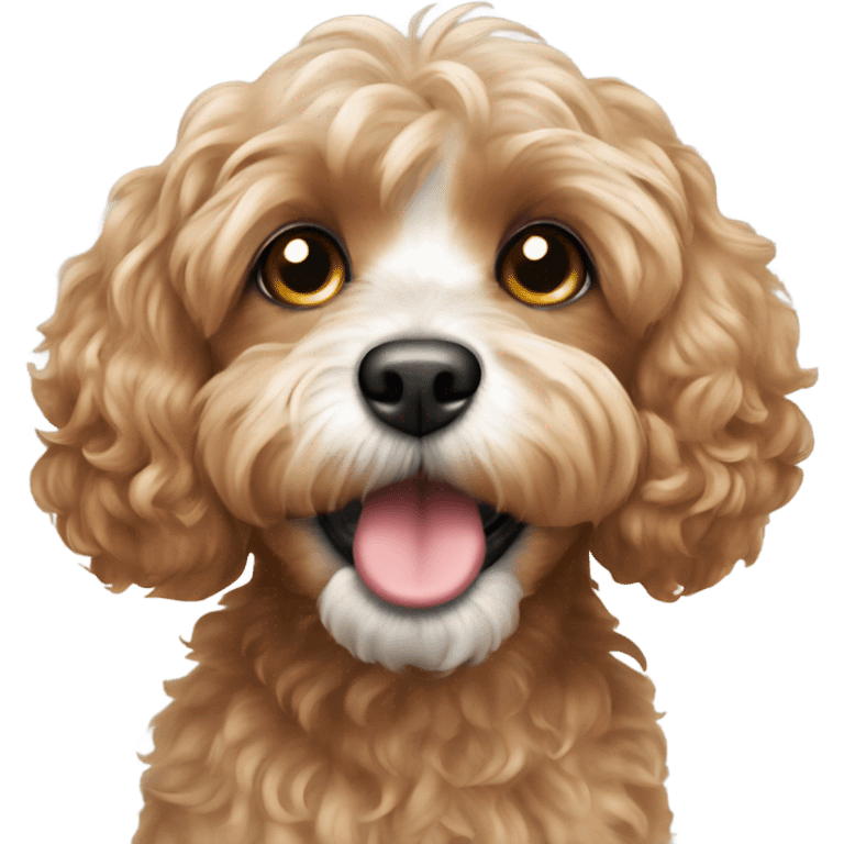 cute cavapoo listenning music emoji