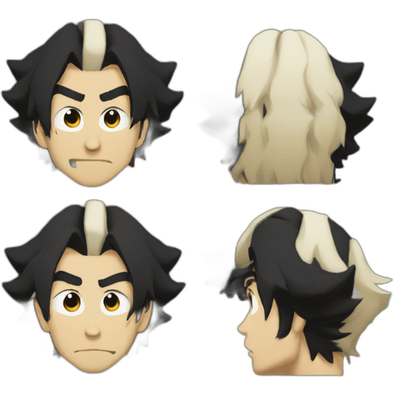 Cowboy bebop white skin black hair angry emoji