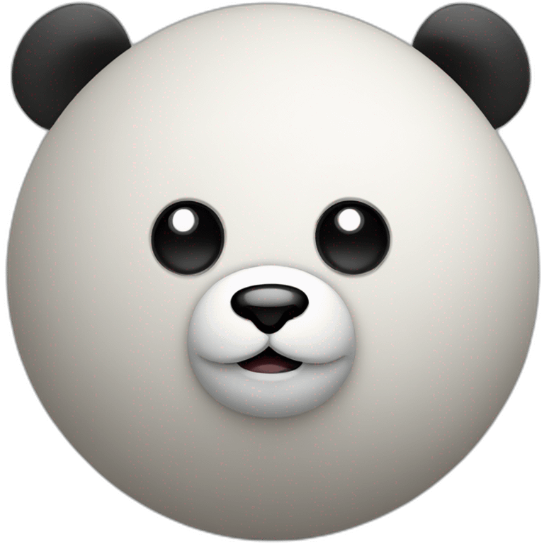 3d sphere with a cartoon Panda skin texture with big calm eyes emoji