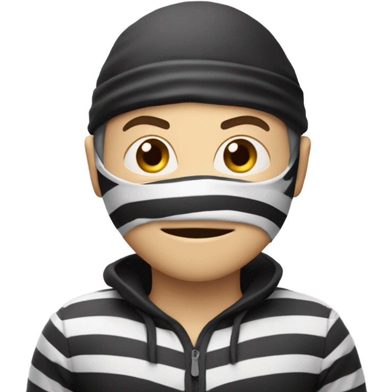 Burglar with striped black and white top on ￼ emoji