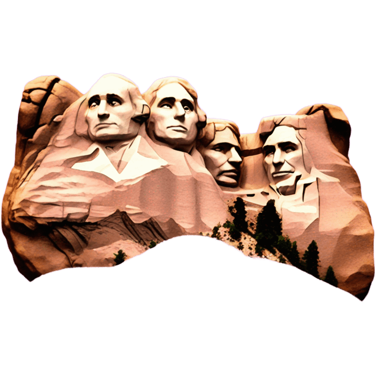 Pink ombre Mount Rushmore with glitter emoji