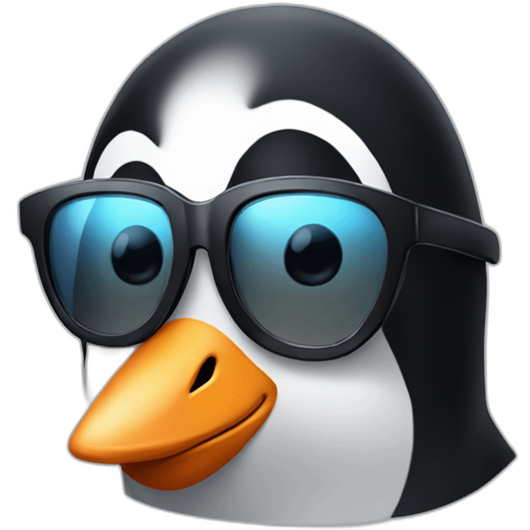 cool penguin in sunglasses emoji