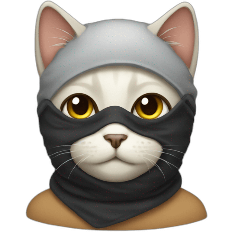 Cat with balaclava emoji