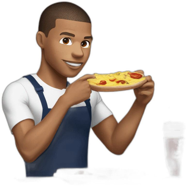 Kilian Mbappé en train de manger emoji