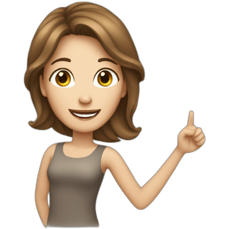 brown hair white woman celebrating emoji