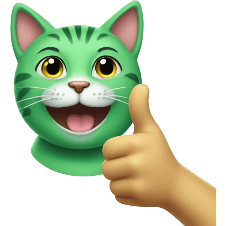 green cat thumbs up emoji