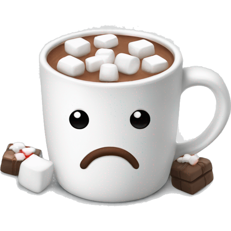 Christmas White mug of hot chocolate with marshmallows  emoji