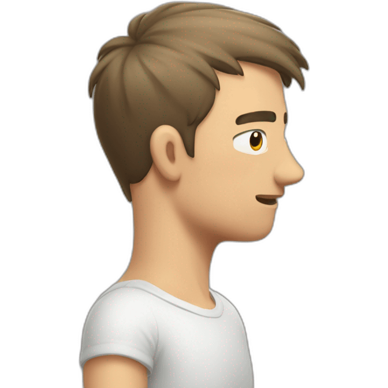 a guy who rubs the back of his head because he is uncomfortable and has an awkward expression on his face emoji