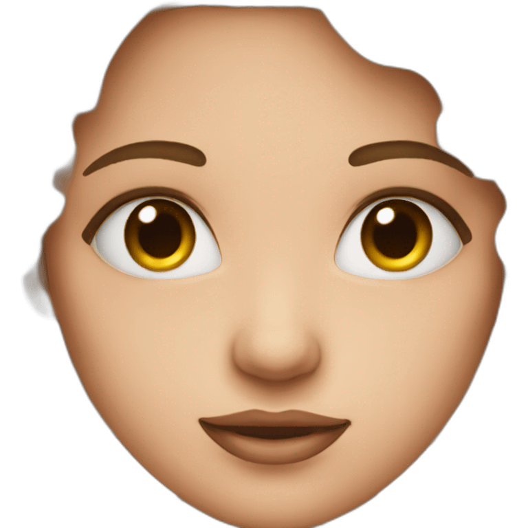 blushing woman with heart pupils emoji