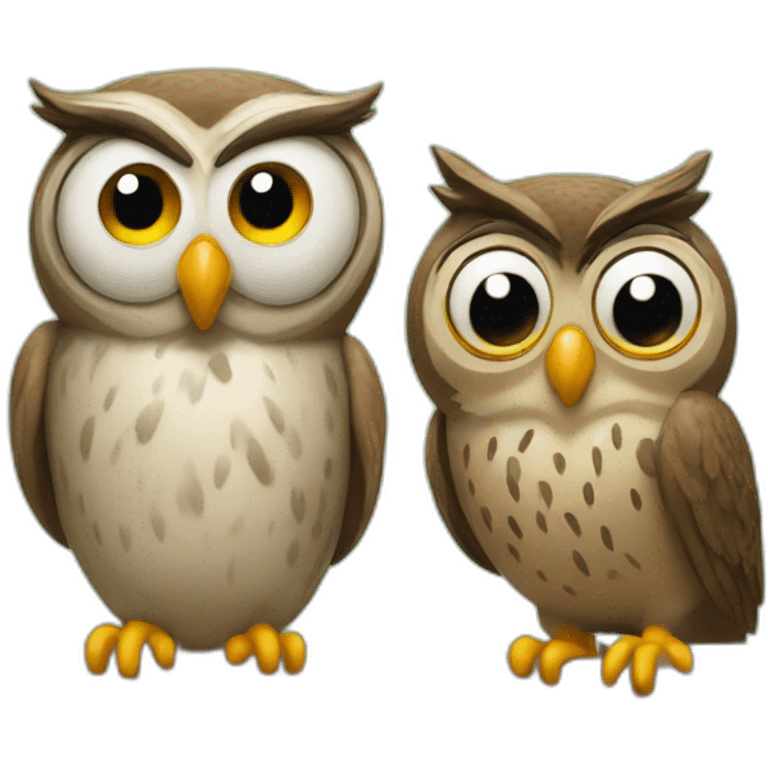 Owl and mr bean emoji