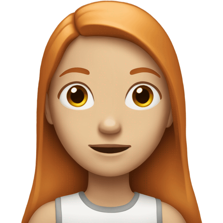 A girl has ginger, straight long hair. emoji