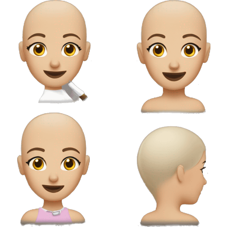 Bald latina shaves her white girlfriend's head emoji