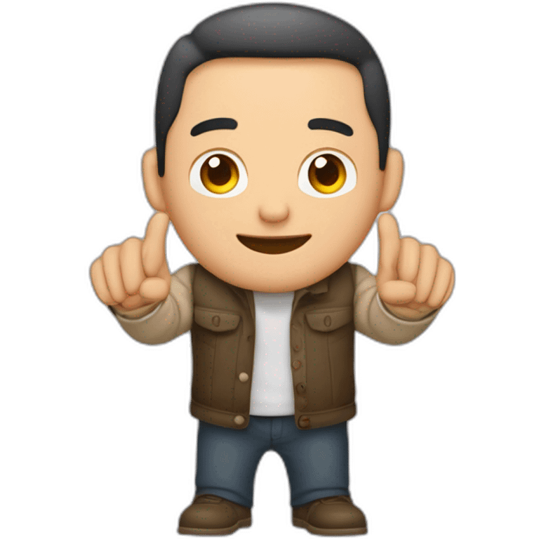 hombre con las manos juntas en posicion para orar y los ojos cerrados emoji