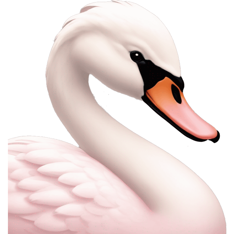 pastel pink swan with a light pink bow emoji