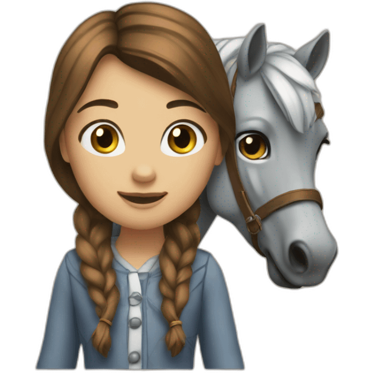 Cheval et fille emoji