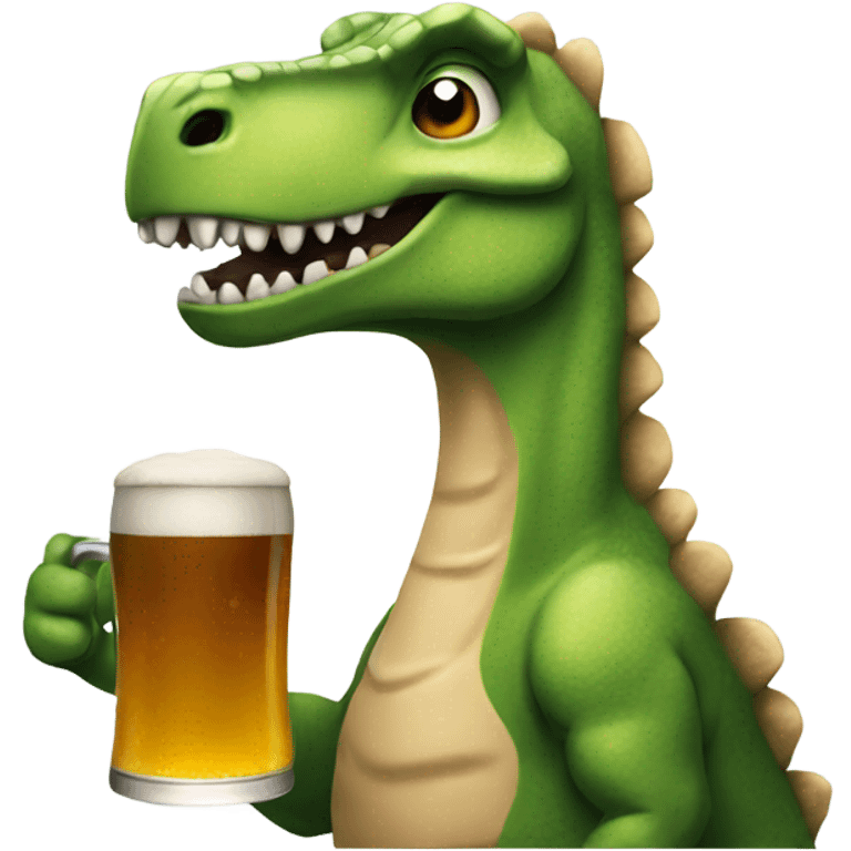 Dinosaur drinking a beer  emoji