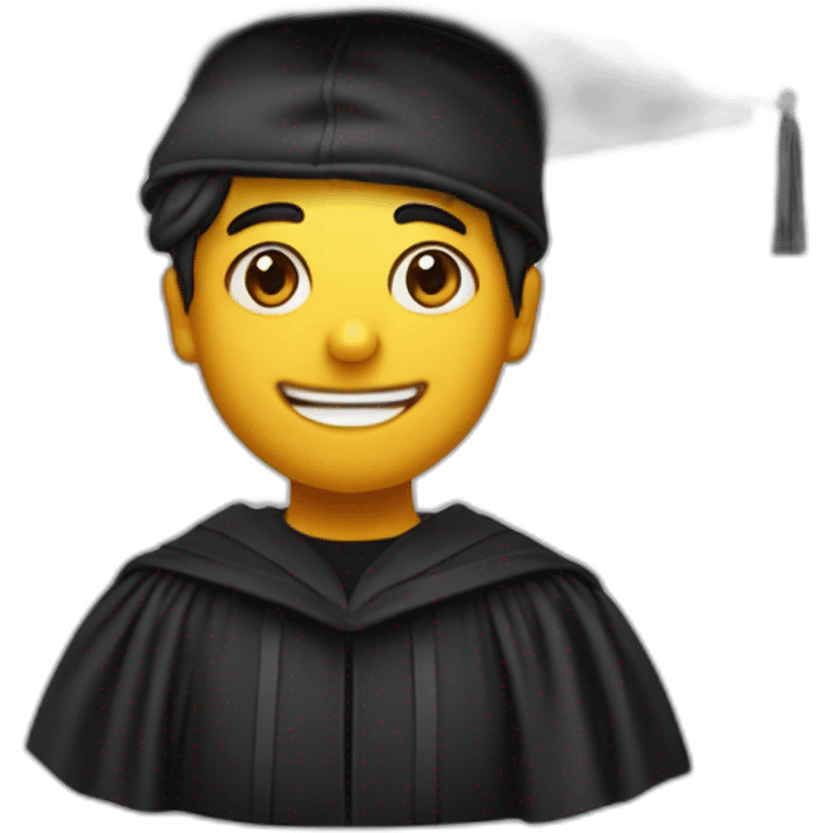 Un ragazzo con in testa il cappello di laurea colore nero emoji