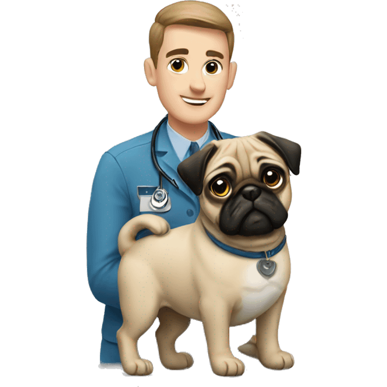 vet with pug emoji