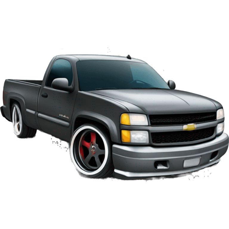 Lowered 2 door 2004 Silverado doing a burnout  emoji