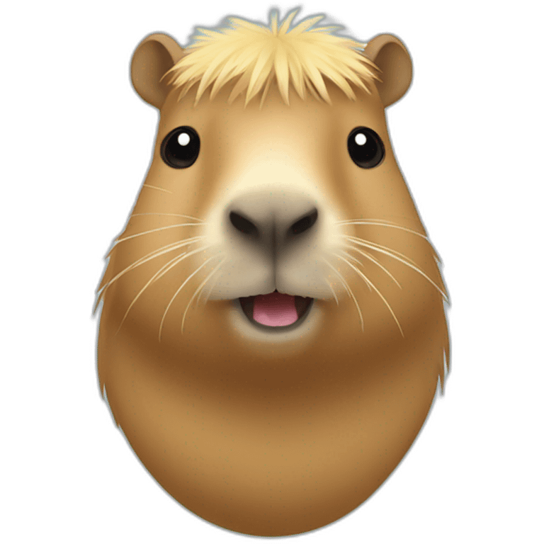 Capybara avec les cheveux blond emoji