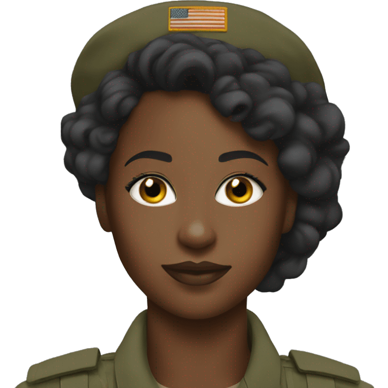 Black girl military selfie  emoji