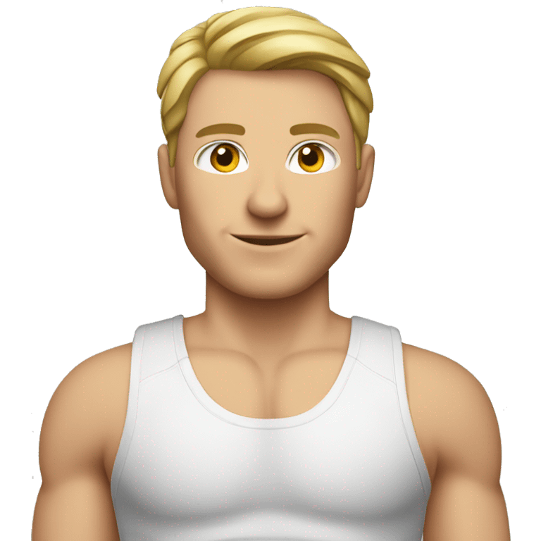 Healthy Caucasian person wearing a sports tanktop emoji