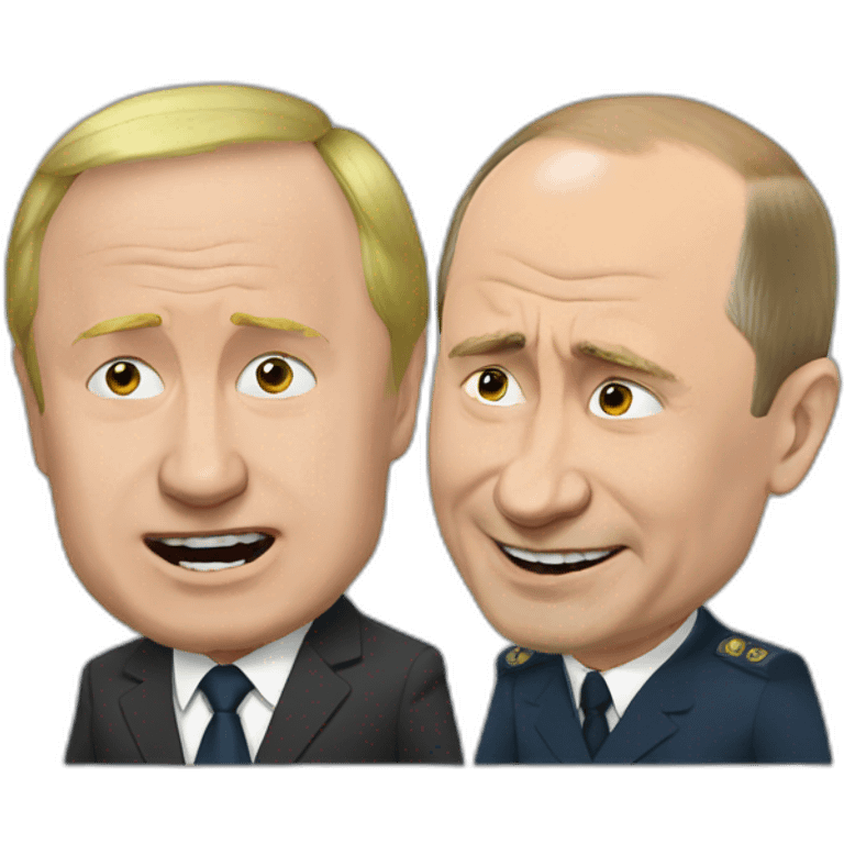 Putin crying and zelenskiy laughing emoji