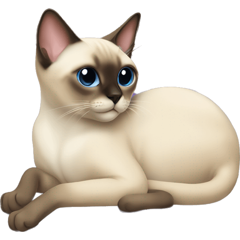 Siamese cat lounging indoors emoji