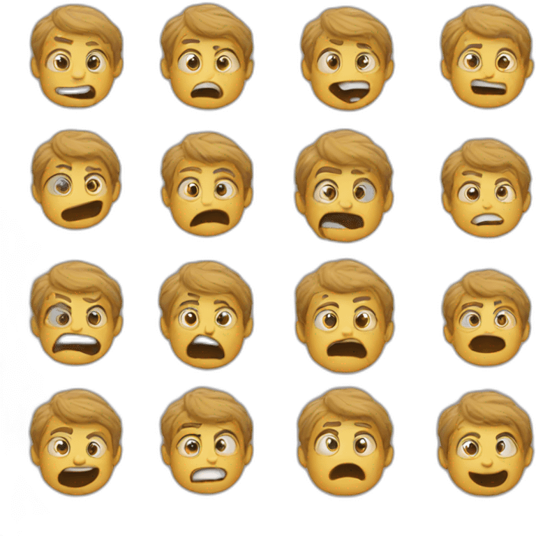 crazy emoji with different facial expression emoji