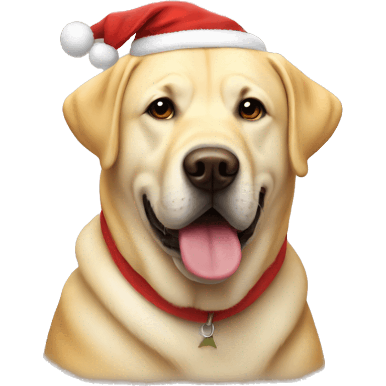 Fat Yellow lab with Santa hat  emoji