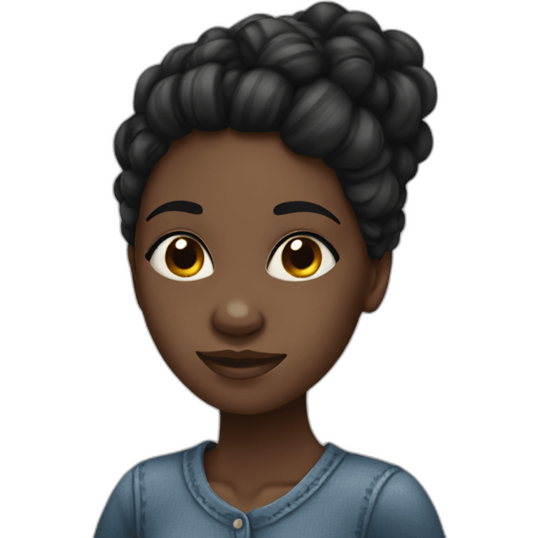 Black girl with a stitch head emoji