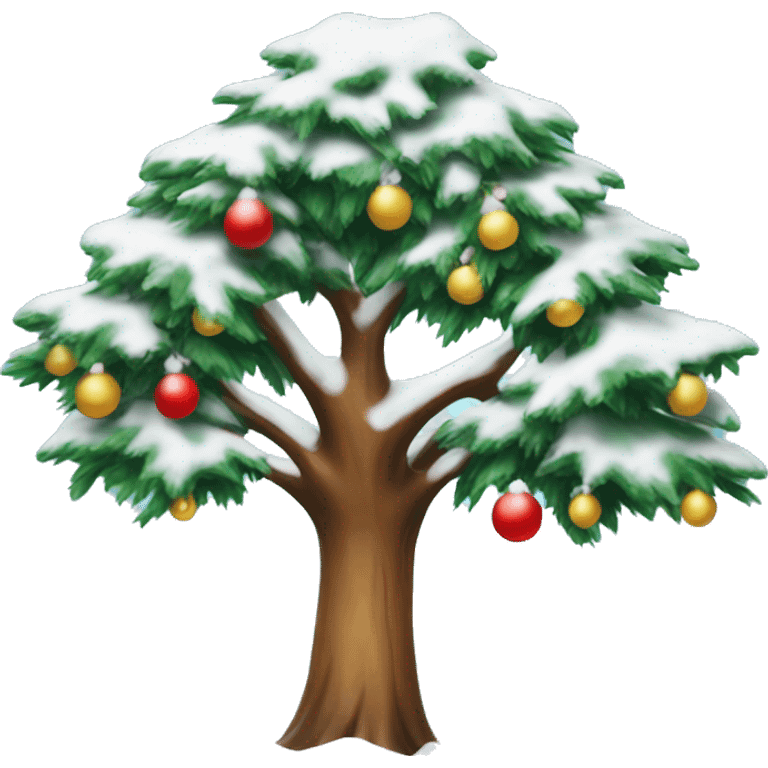 Weihnachts Baum mit Schnee emoji