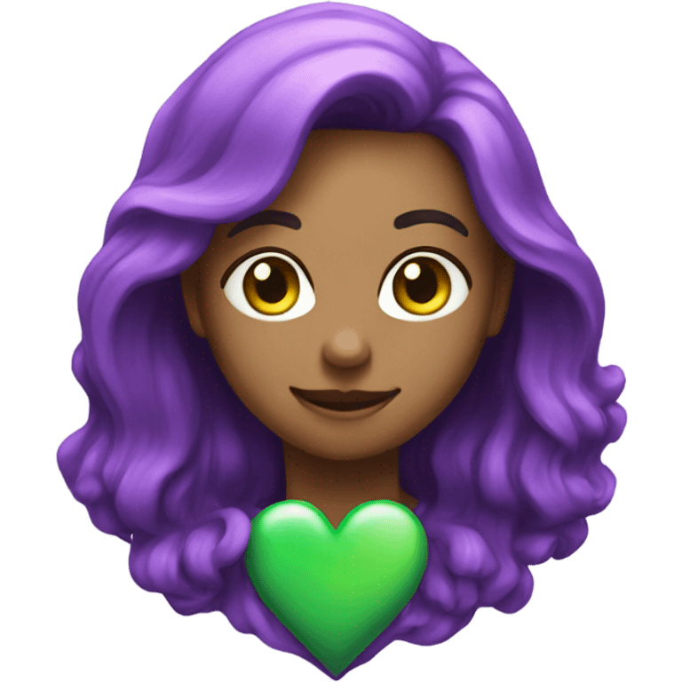 purple green heart emoji