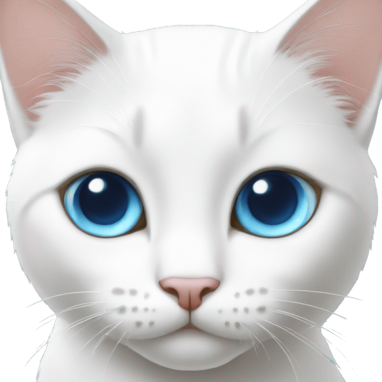 White cat blue eyes emoji