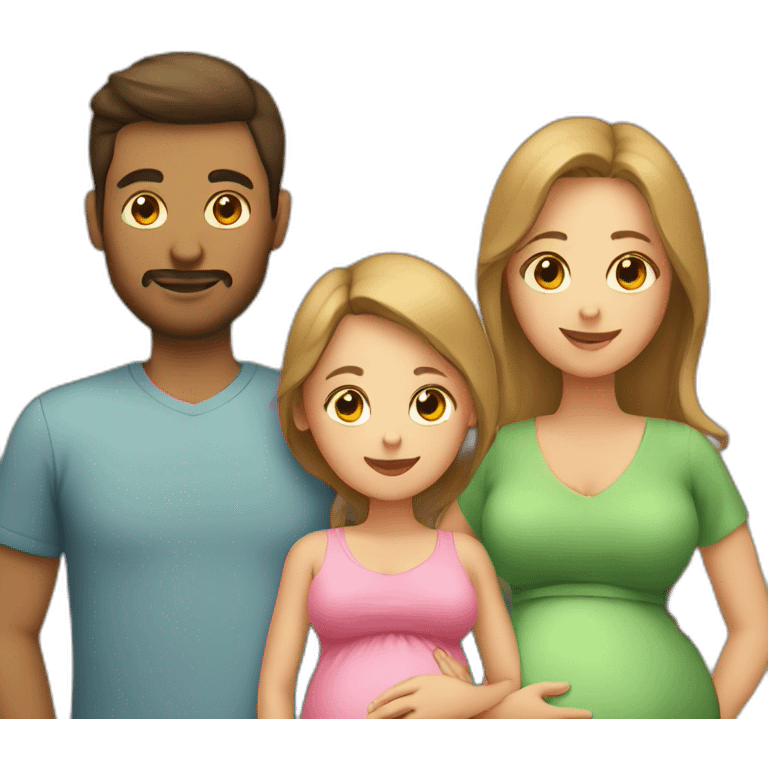 pregnant mom and dad and child emoji