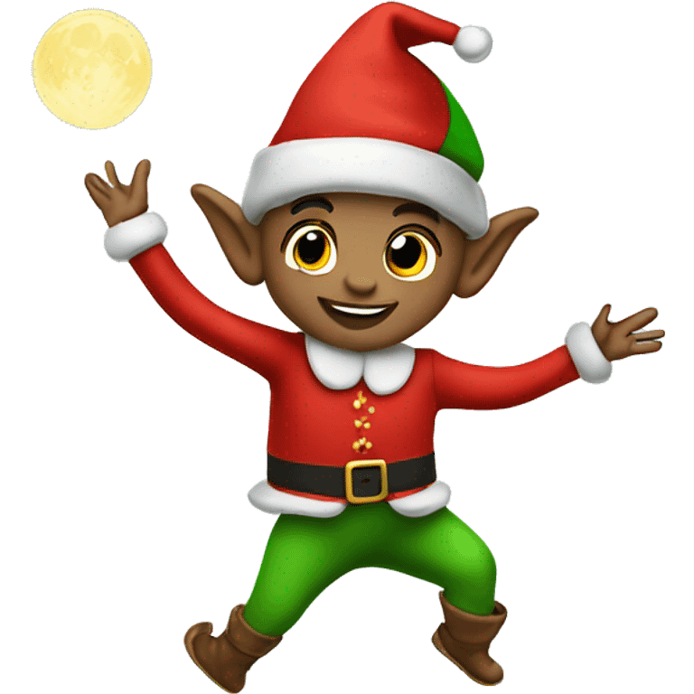 christmas elf doing moon walk emoji