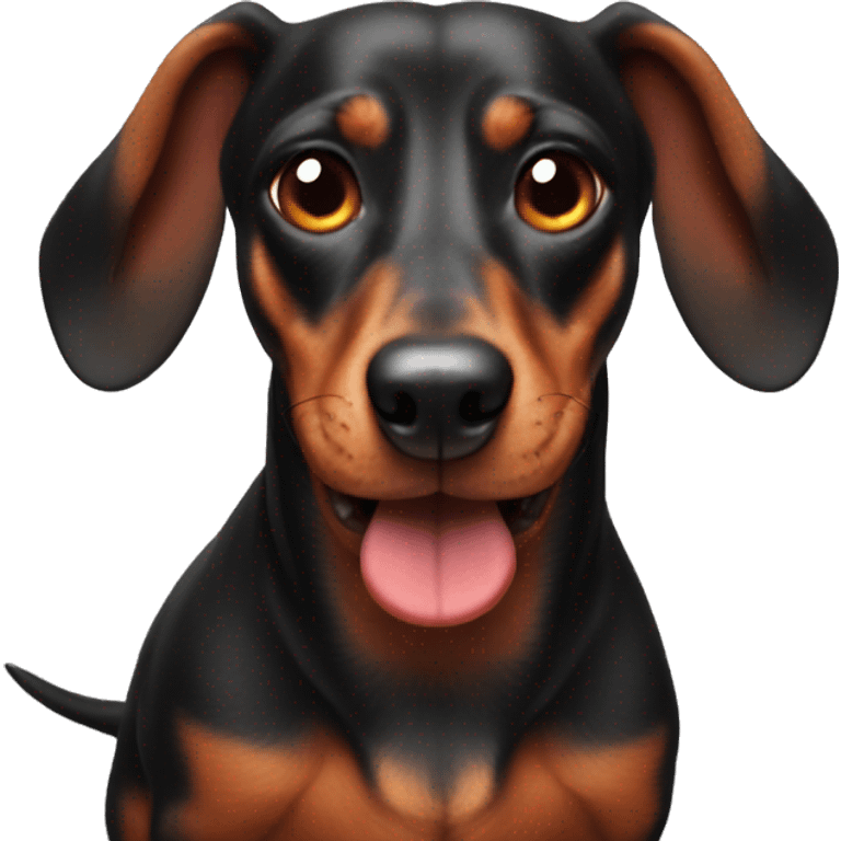 Dachshund with devil horns emoji