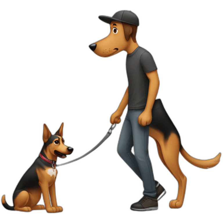 coonhound and German shepherd mix dog walking emoji