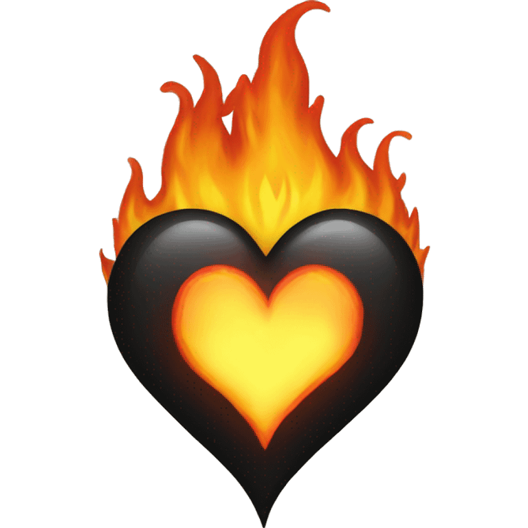 Black heart on fire emoji