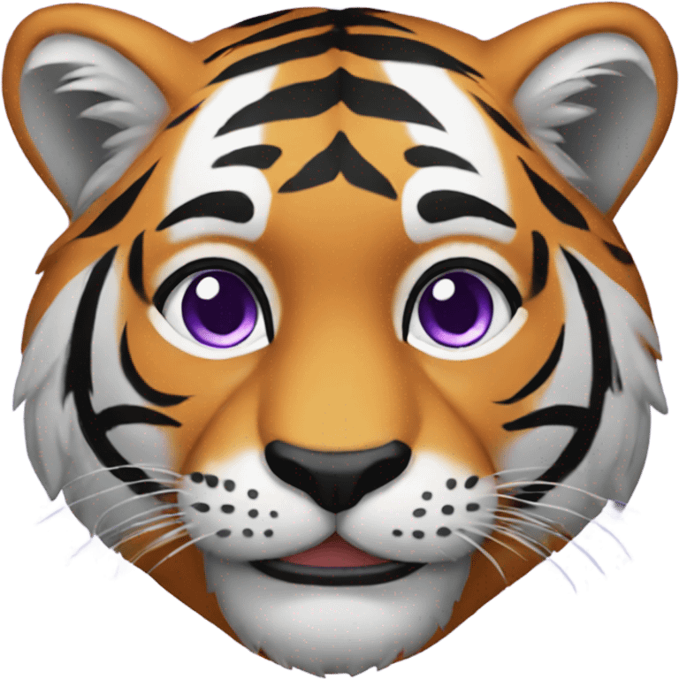 Tiger with purple hoodie  emoji