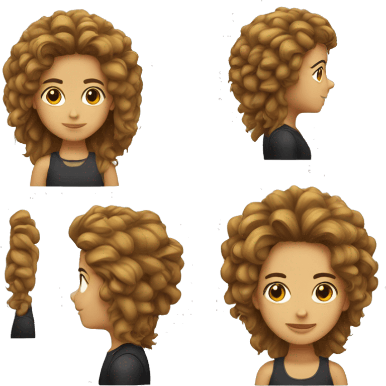 Chica blanca con pelo rizo corto emoji